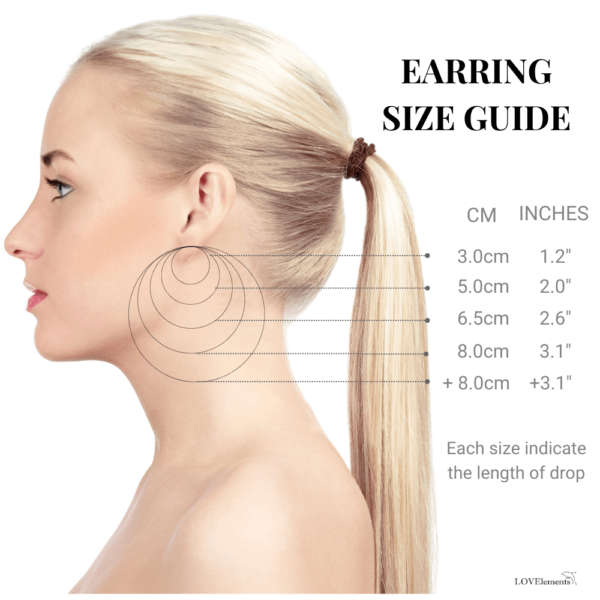 Earring Sizing Guide by LOVELEMENTS.com