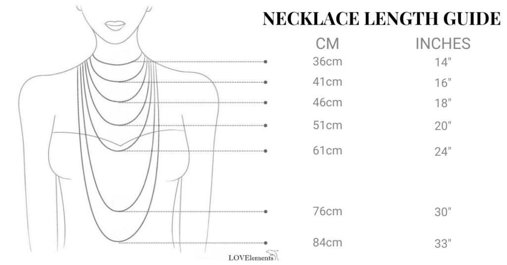 Necklace Length Size Chart by lovelements.com