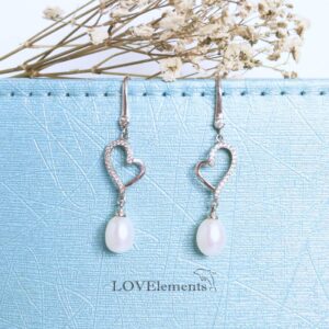 Precious Love Heart Shaped Freshwater Pearl Earrings