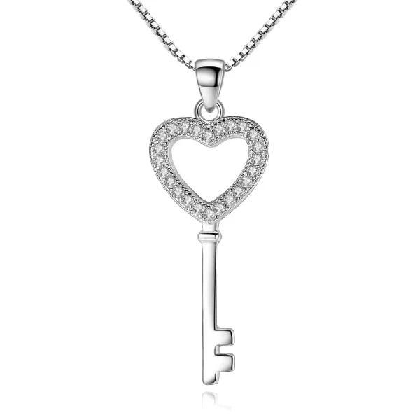 My Love Key Silver Pendant Necklace
